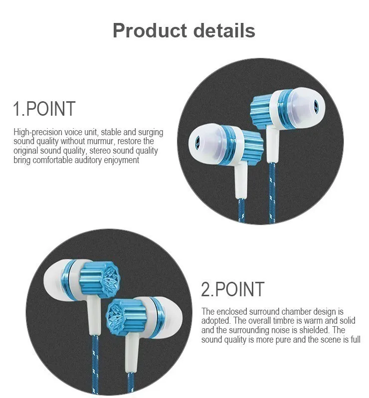 Wired In Ear Earphone Handsfree Sport Earphones With Microphone In-ear Gaming Headset Cheap Gamer Music Earbuds For Smartphone |