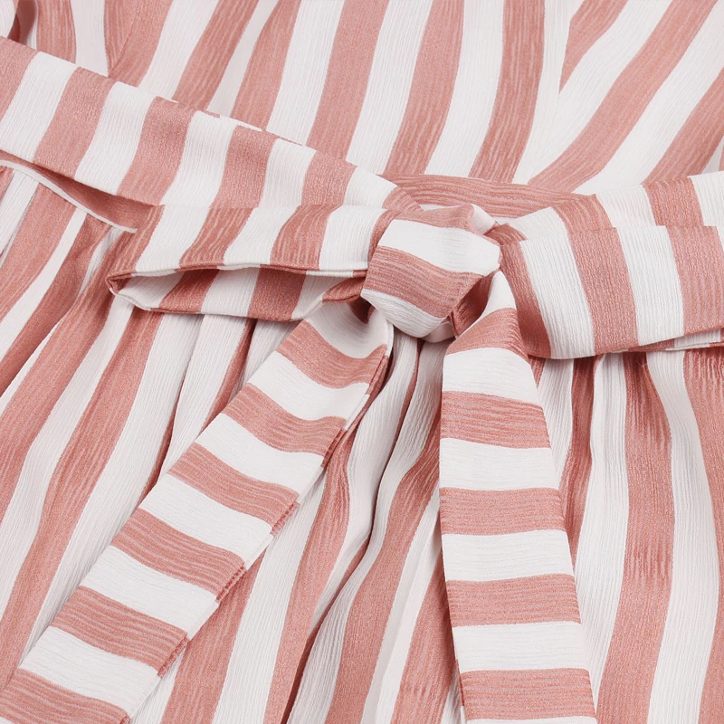 OTEN NEW Summer dresses large sizes Women Sexy Sleeveless O Neck Pink White Stripes Backless Rockabilly Pin up Knee Length dress | Женская