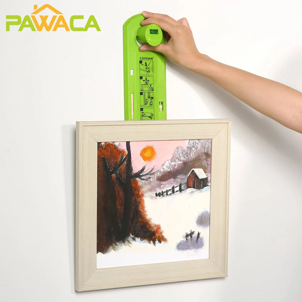 DIY Picture Hanging Tool Kit, Photos Frame Level Ruler for Wall Hanging with Pencil Eraser, Clock / Mirror / Frame Hanger Helper
