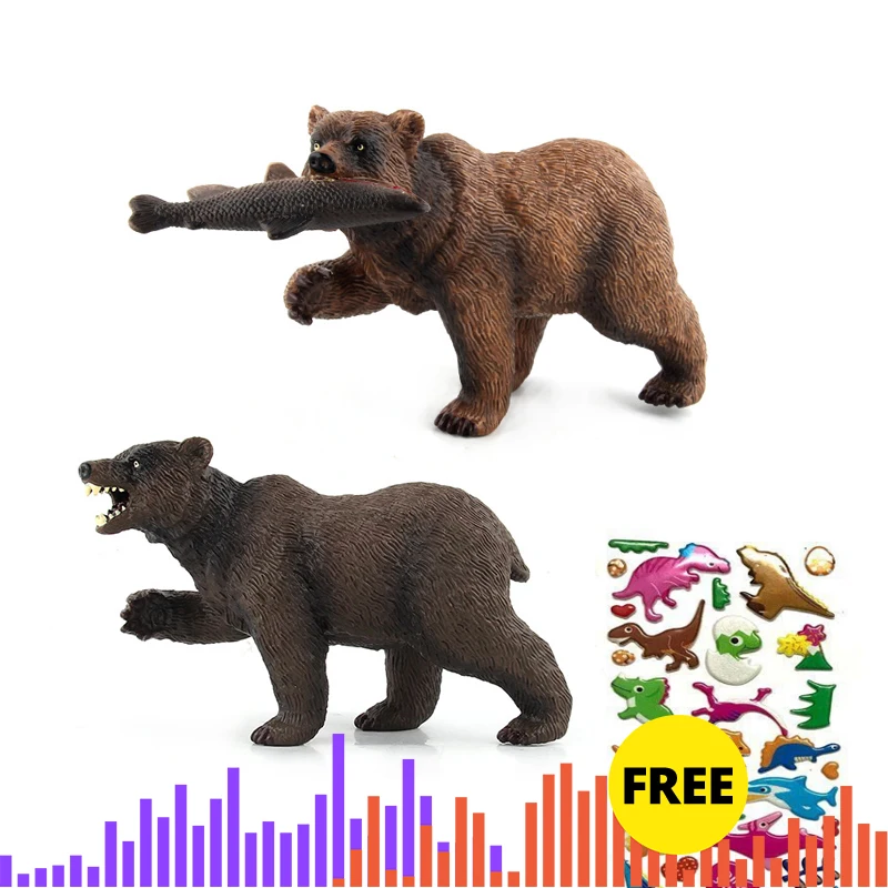 Экшн фигурка черного медведя из ПВХ игрушечная дикого животного подарок для