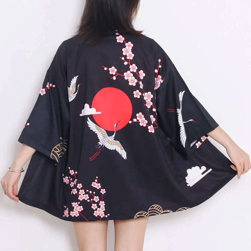 

Japanese Style Waves Samurai Kimono Streetwear Men Women Cardigan Japan Harajuku Anime Robe Traditional Clothes 2021 Summer