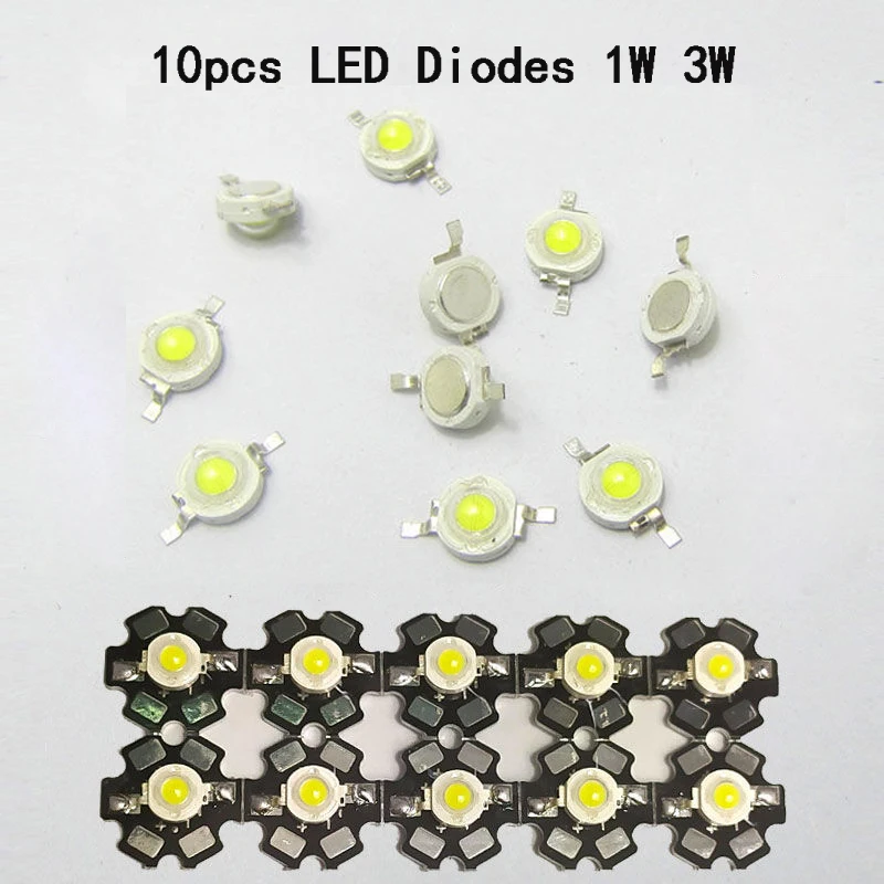 10 шт. 1 Вт 3 высокой мощности Светодиодный полный спектр белый теплый