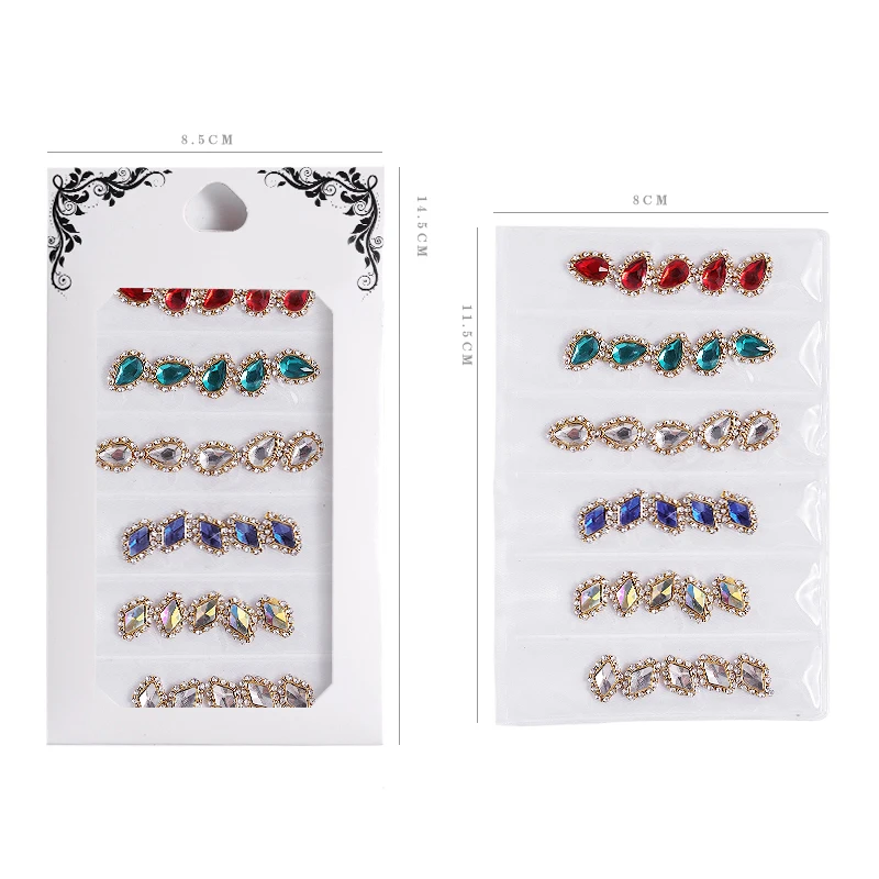 Разноцветные стеклянные стразы смешанные цвета плоский задник AB наконечник 3D