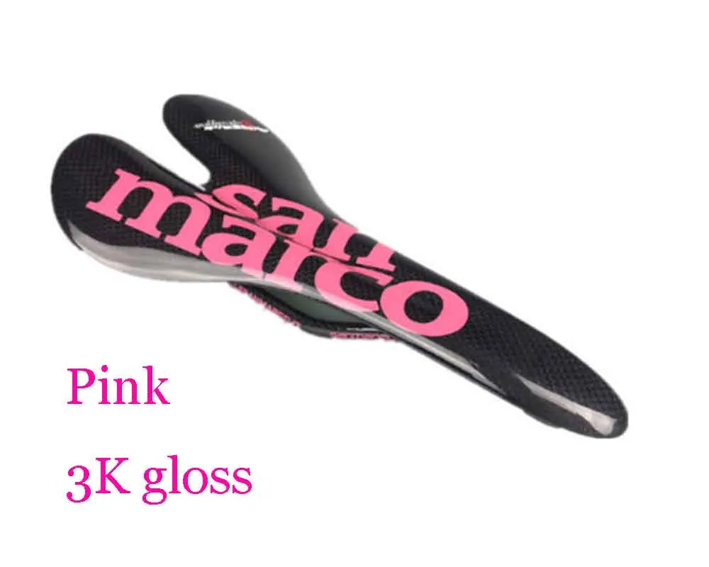 Pink gloss Полностью углеродное волокно велосипедное седло 3K Блеск/матовая дорога горный велосипед переднее сиденье велосипеда седло - Цвет: Pink gloss