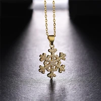 juya ali moda fashion pendant necklace supplies micro pave zircon snowflake necklaces for women new year christmas gift jewelry