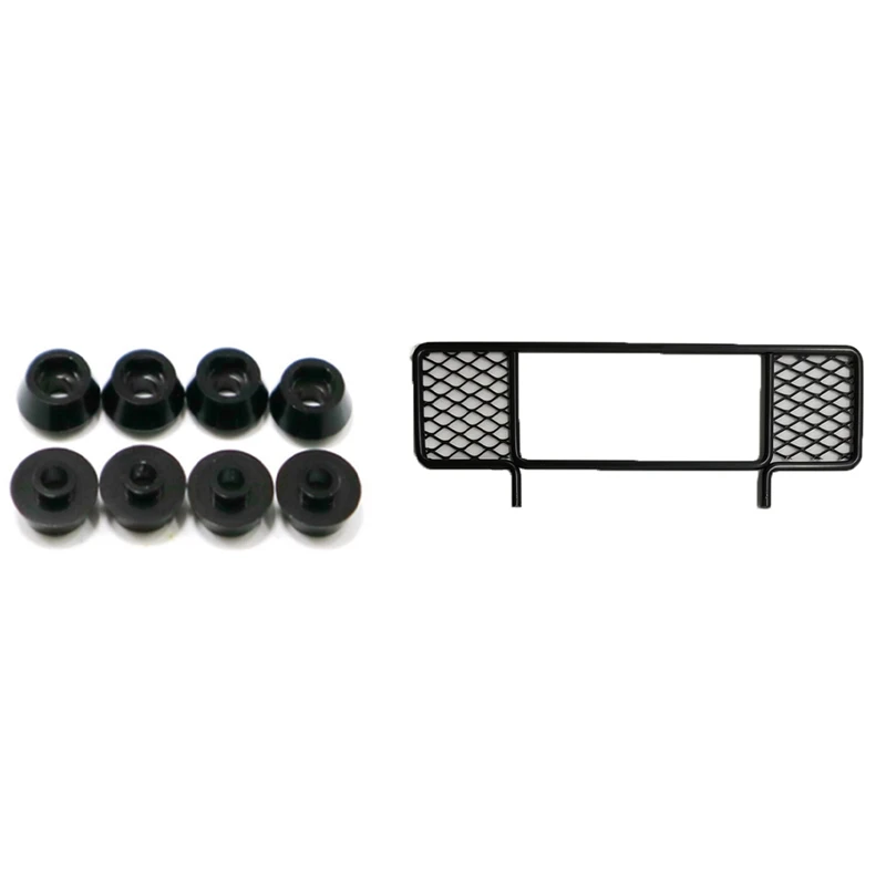 

9 Pcs RC Car Part: 1 Pcs Anti-Collision Guard Net Middle Fence Grid Front Bumper & 8 Pcs Connecting Rod Screw Gasket