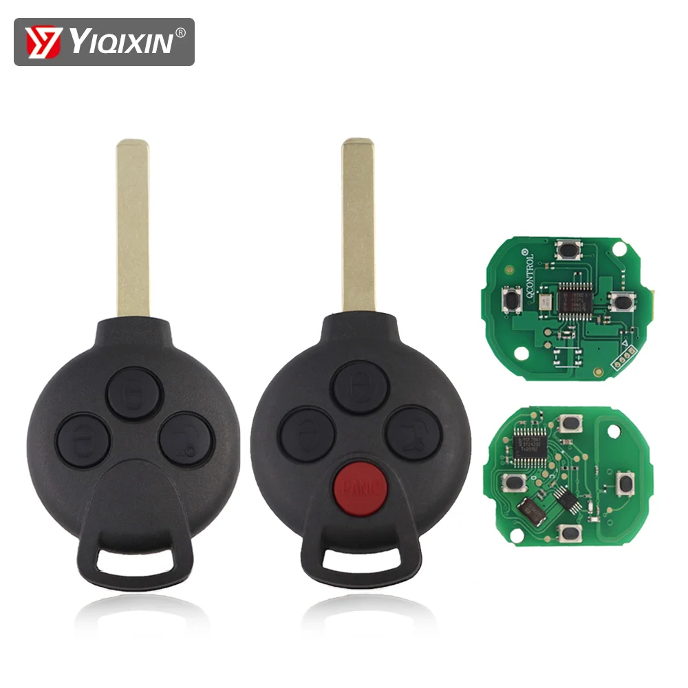 YIQIXIN For Mercedes Benz Smart Fortwo 451 MB City Roadster Remote Car Key 3/4 Button 315/433Mhz 7941 ID46 Chip Keyless Entry
