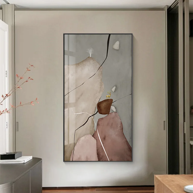 

Каменная комбинация оленя, скандинавский абстрактный современный принт, картины на стену, художественные картины, постер на холсте для гостиной, украшения дома, отеля