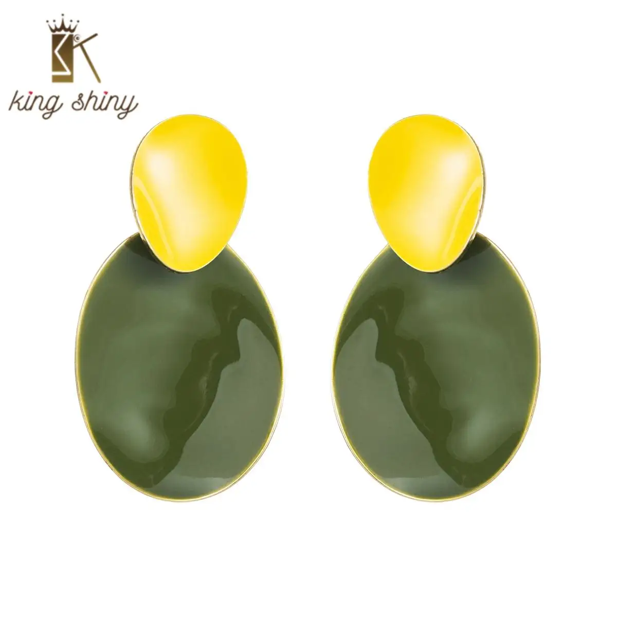

2020 Za Brand New Simple Autumn Winter Design Avocado Color Earrings Round Woman Dangle Earrings Jewelry Earring Gifts for Woman