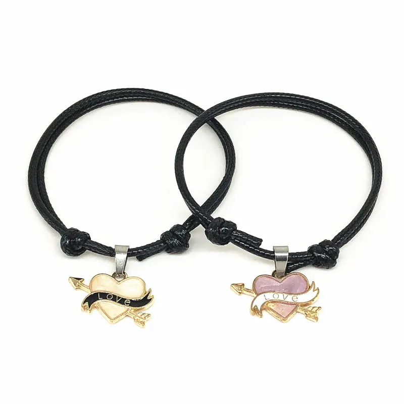 2018 Новая Мода Пара Браслеты Ручной Работы Регулируемый Браслет из веревки Jewery