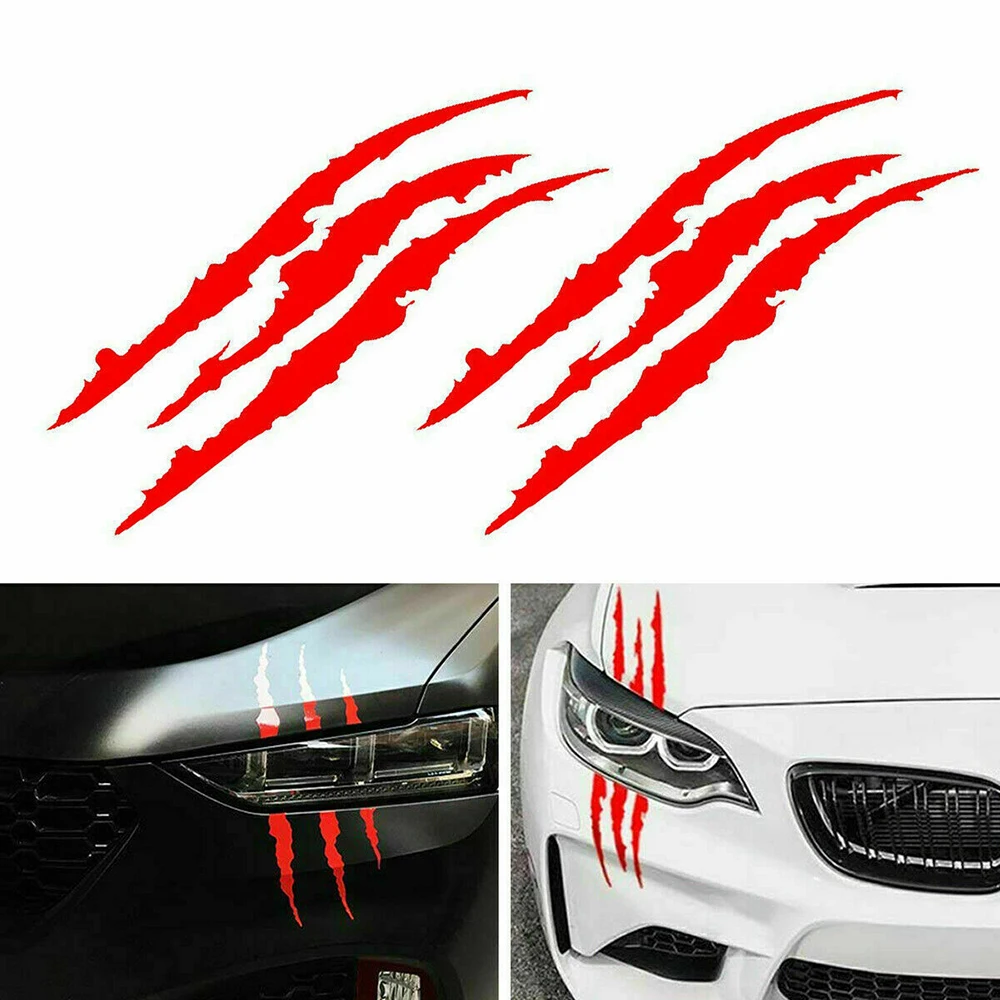 2 шт./компл. Новая модная наклейка на автомобиль с царапинами в форме когтей