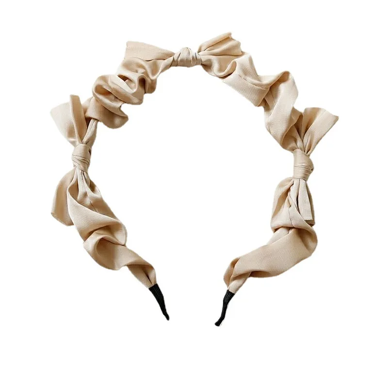 Повязка для волос женская с бантом широкий ободок в винтажном стиле аксессуар 2021