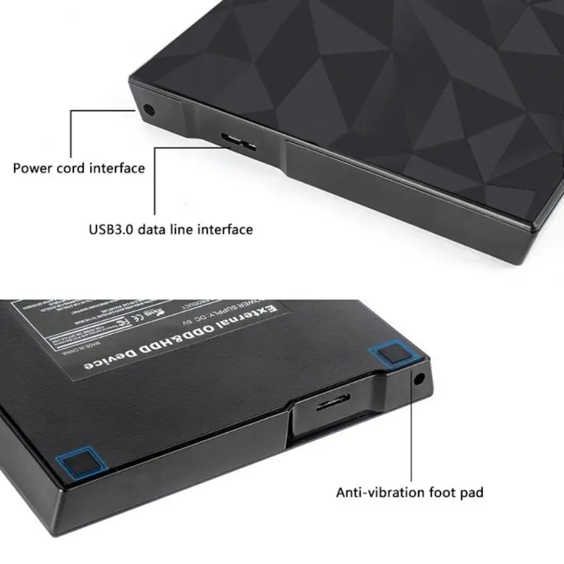 Портативный USB 3 0 DVD-ROM Оптический привод внешний тонкий CD ROM дисковый ридер