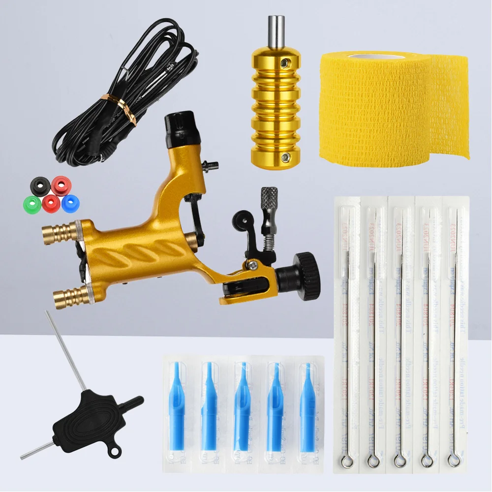 

Machine Kit Rubber Bands 3RL Needles 3RT Needle Cover Handle Hexagon Wrench Bandage Cord and Machine (Black)