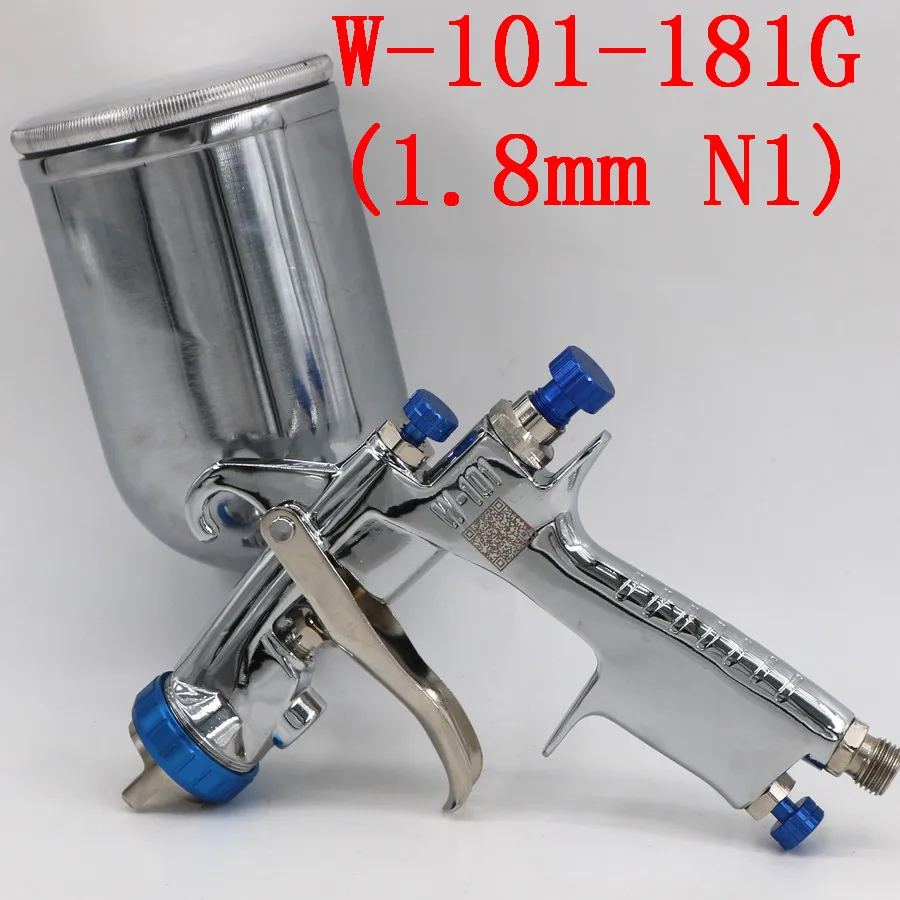 181G(1.8mm N1) Часовой механизм: японский W101 134G пистолет-распылитель W-101 HVLP ручная мельница для Краски пистолет-распылитель 0,8/1,0/1,3/1,5/1,8 мм пластиковый бак 400 мл - Цвет: 181G(1.8mm N1)