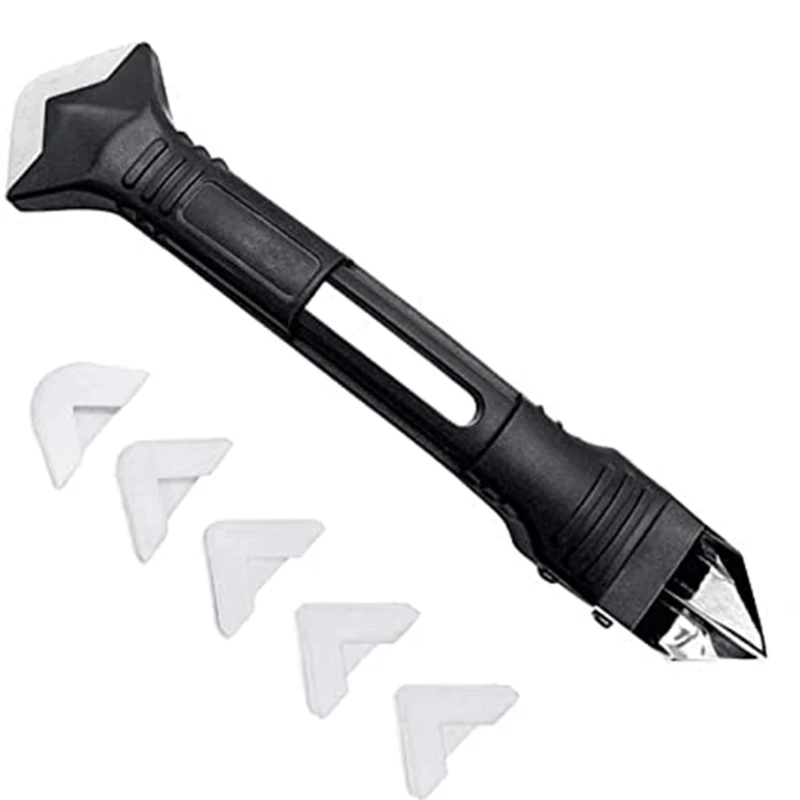 

3 in 1 Durable Silicone Sealant Remover Tool, Glass Glue Angle Scraper Adhesive Residue Scraper Seam Repair Tool Kit Tool