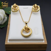 gold color necklace earrings jewelry sets for women african dubai bridal wedding collection set ladies luxury jewellery
