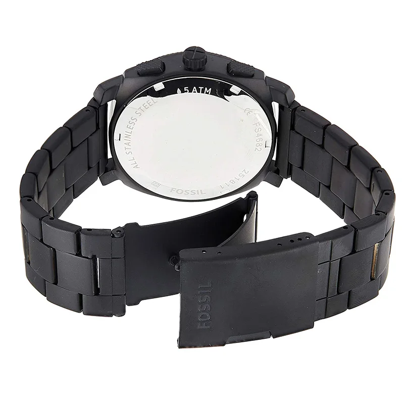 

Fossil Watch Men Machine Mid-Size Chronograph Watch with Black Stainless Steel Wristwatch mens watches top brand luxury FS4682