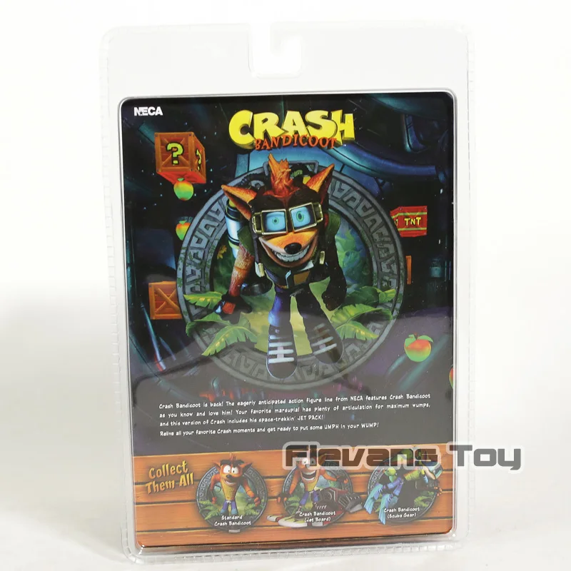 NECA Crash Bandicoot с реактивной доской ПВХ фигурка Коллекционная модель игрушки