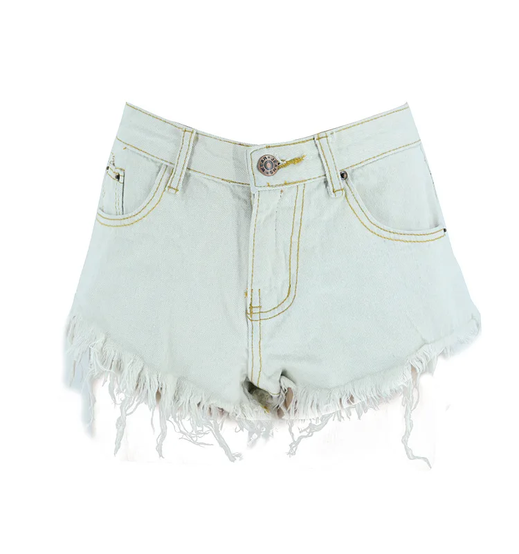 

Summer all-match denim shorts ladies slim white oxford hot pants