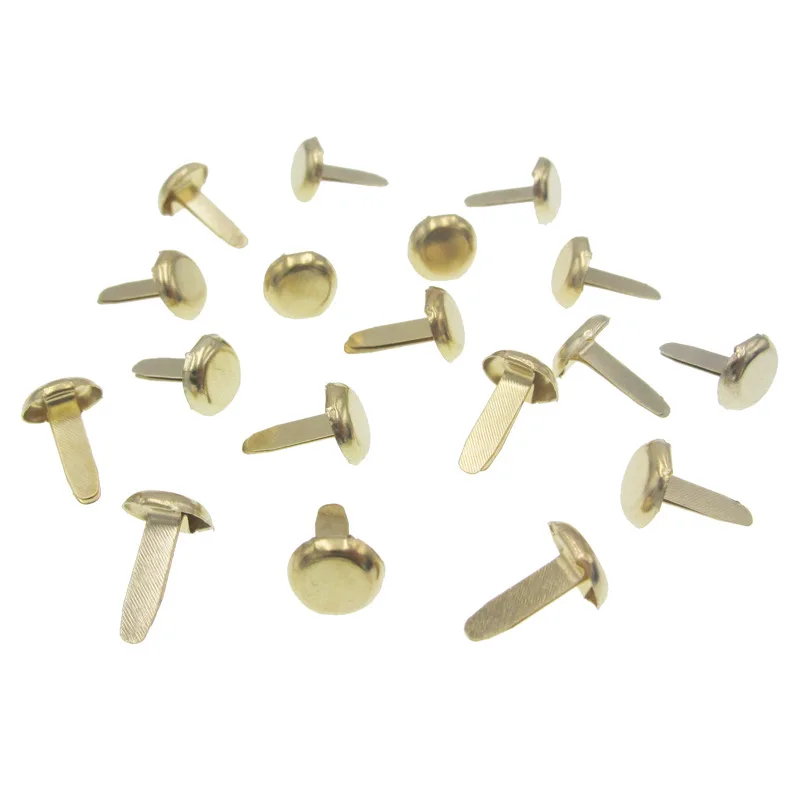 Golden 100pcs 100 шт 5,5X11 мм круглые металлические штифтики для скрапбукинга аксессуары для рукоделия украшения застежка для украшения обуви - Цвет: Golden 100pcs