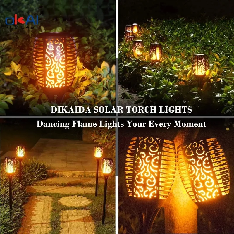 

Solar Flame Light Outdoor Flickering Lamp Dancing Light Waterproof Landscape Night Light Garden Light Lawn Patio Path.