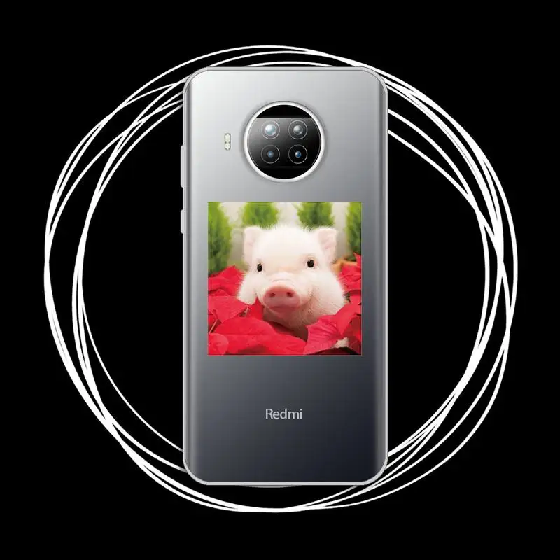 

Pet pig Cute Cartoon Phone Case Transparent for Xiaomi Redmi note 10 t 8 9 pro lite 11