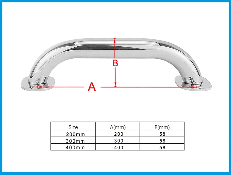 

2PCS Marine Grade 316 Stainless Steel Grab Handle Door Handrail Grip Rail Grab Bar Handle Boat Hatch Yacht Marine Bathroom