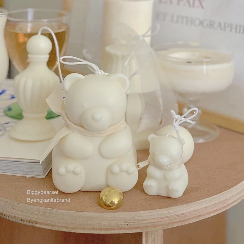 

3D Toy Bear Silicone Mold Fondant Cake Border Mould Chocolate Decorating Tools Candle Making Kitchen Baking Accessories