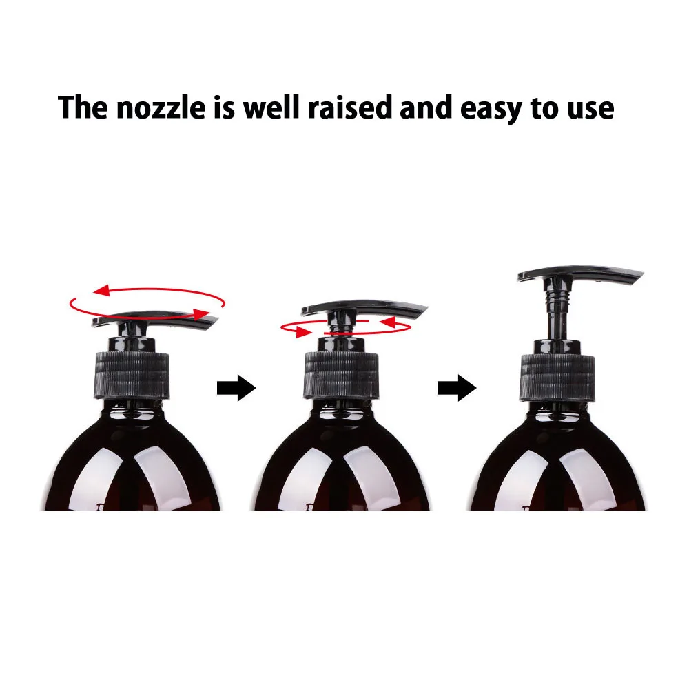 3 in 1 set soap dispenser for shampoo body wash hair conditioner bathroom 500ml washing set brown plastic storage bottles free global shipping