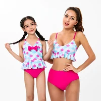 family matching swimwear mom daughter print bikini mom baby girls bathing suit family matching outfit women two pieces swimsuits