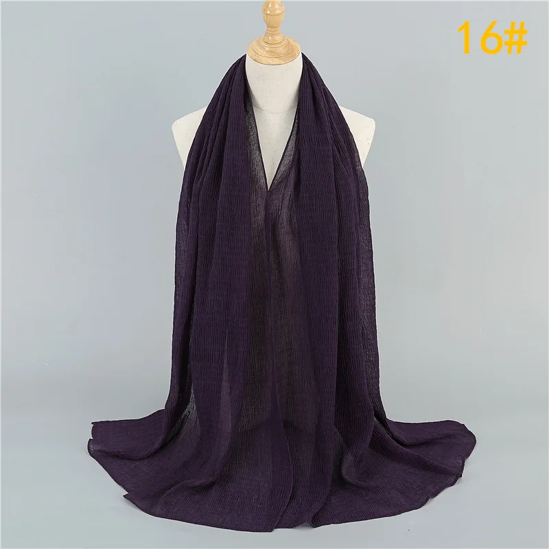 Модный плиссированный Макси-хиджаб со стразами элегантный платок простой