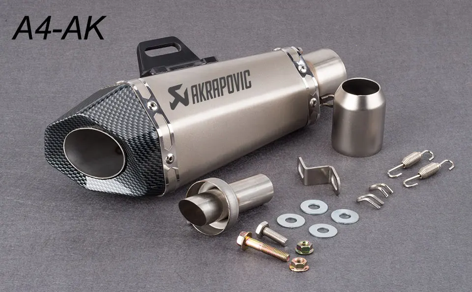 51 мм мотоциклетная выхлопная труба глушителя Akrapovic маленький шестигранный выхлоп с DB killer для Z900 MT09 KTM390 CBR R6 FZ8 R25 - Цвет: A4-AK