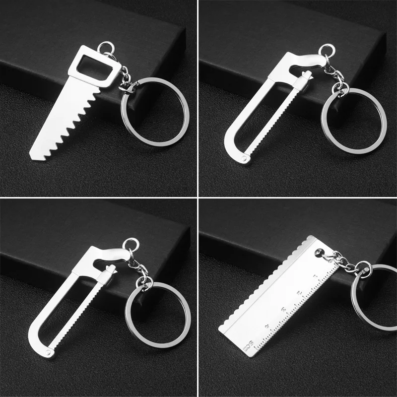 Fashion Tools Keychains Spanner Hammer Saw Axe Wrench Electrodrill Scissors Alloy Pendants with Chains useful Key chains | Дом и сад