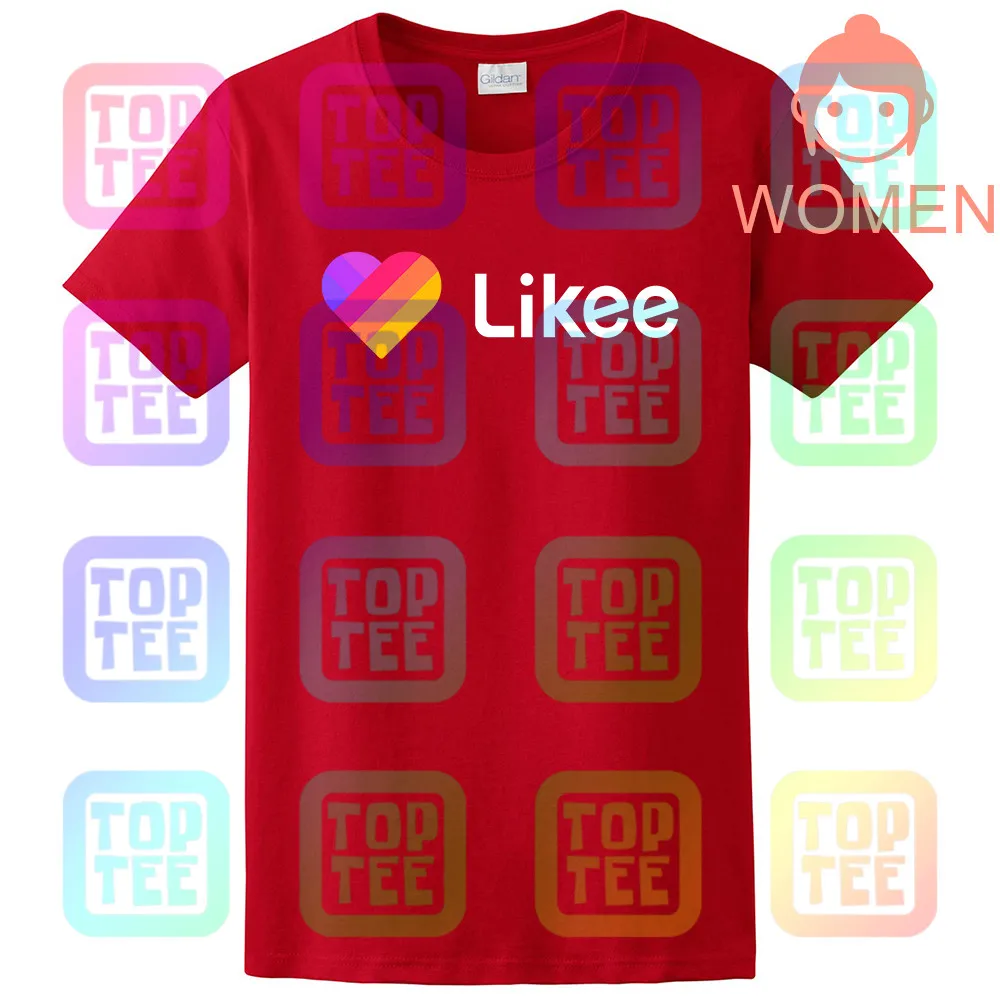 Women Red Likee футболка для приложения likee hear футболка забавная футболка с капюшоном - Цвет: Women Red