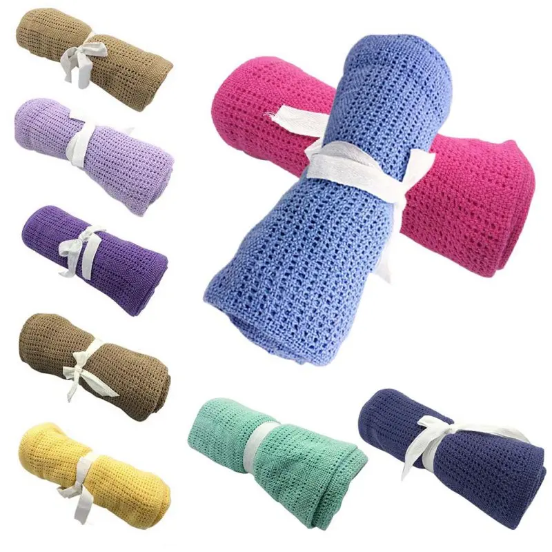 

100cmX80cm Infant Baby Blankets Cotton Crochet Prop Crib Newborn Sleeping Bed Supplies sx1