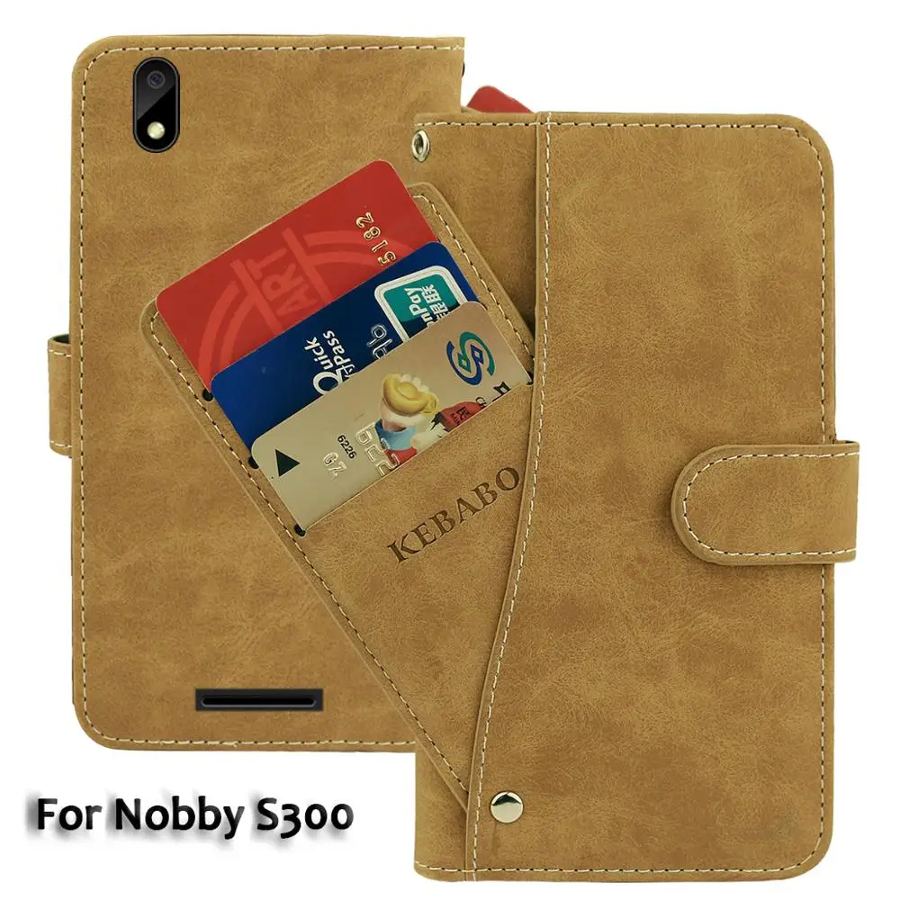 Vintage Leather Wallet Nobby NBP S3 50 Nobby S300 Case 5" Flip Luxury Card Slots Cover Magnet Stand Phone Protective Bags