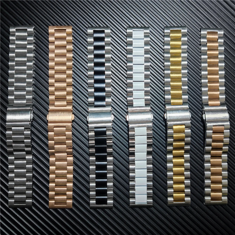 Stainless Steel Metal Strap for Samsung Galaxy Watch 3 41/45mm Bands Watchband for Galaxy 42/46mm Watch Active 2 Gear Band 20 22