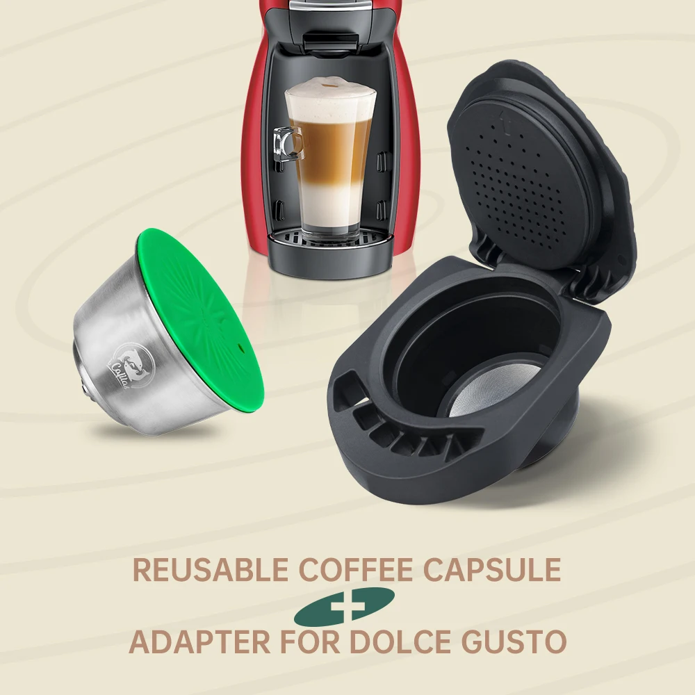 

RECAFIMIL Reusable Coffee Capsule for Dolce Gusto Stainless Steel Refillable Coffee Filter Adapter Nescafe Pod Crema Cup Holder