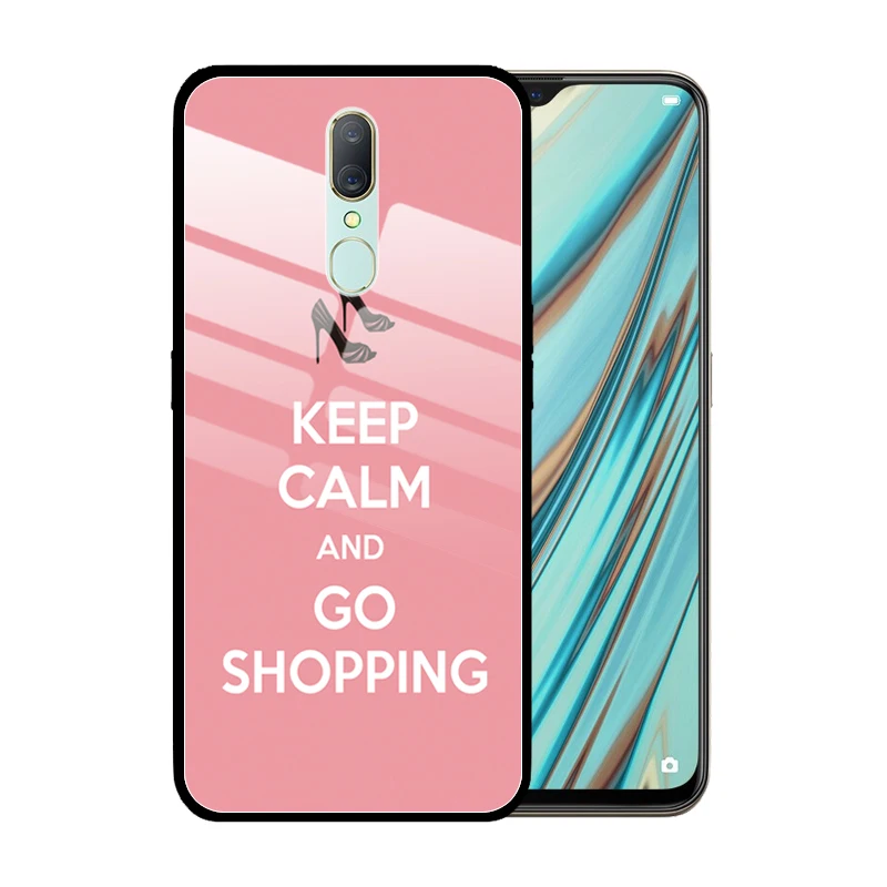 Чехол из закаленного стекла Keep Calm and Carry On для OPPO A9 2020 A91 A31 A8 A5 A3 A1 A83 A77 A59 A7X A57