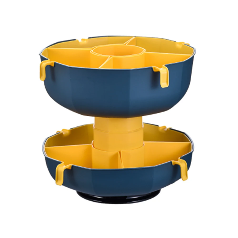 

360 Rotating Drained Vegetable and Fruit Platter with Handle Hot Pot Side Dishes Platter For Home Kitchen Storage Dish Tool