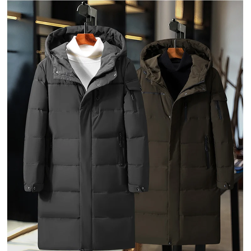 Mens jacket 90% white duck down coat  extra-thick outdoor down jacket for middle-aged and elderly men warm jacket