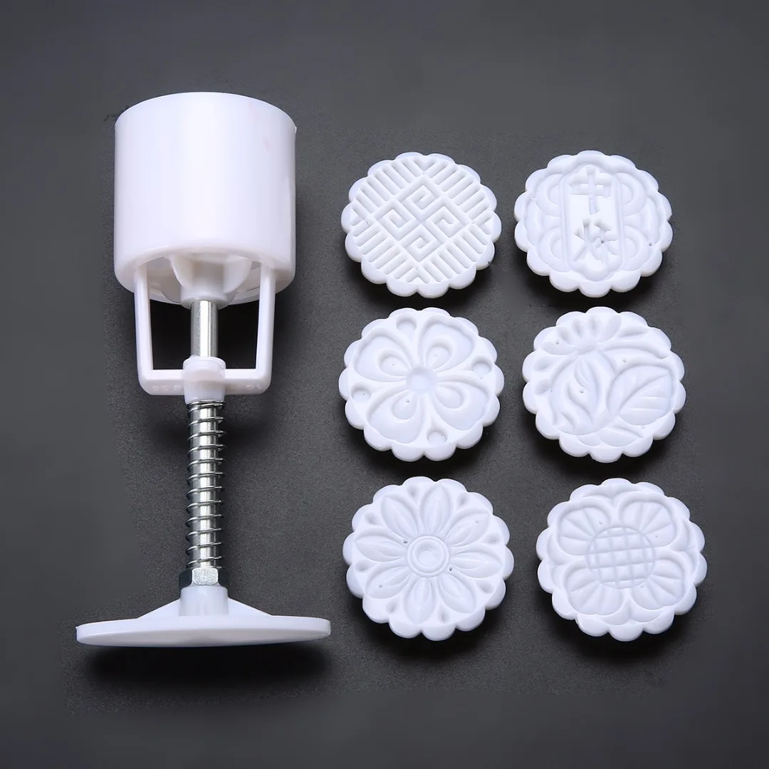 Цветок Mooncake плесень DIY ручной давление торт плесень инструмент печенье торт формы для выпечки с 6 штампами случайный узор