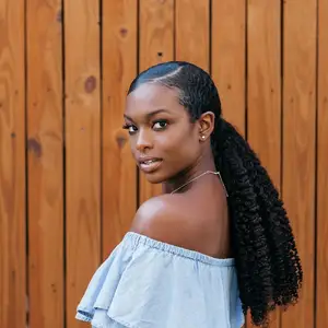 3B 3C афро кудрявые вьющиеся волосы конские хвосты натуральные человеческие волосы 100 гшт. монгольские человеческие конский хвост для наращивания на заколках Remy Ever Beauty