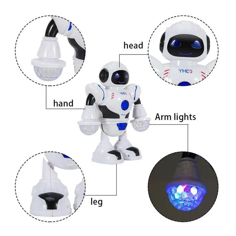 

Eletric Dancing Robot Mini Smart LED Light Music Hyun Dance Robot Two-wheel Balance Rotate Motion Toy Christmas Gift for Kids