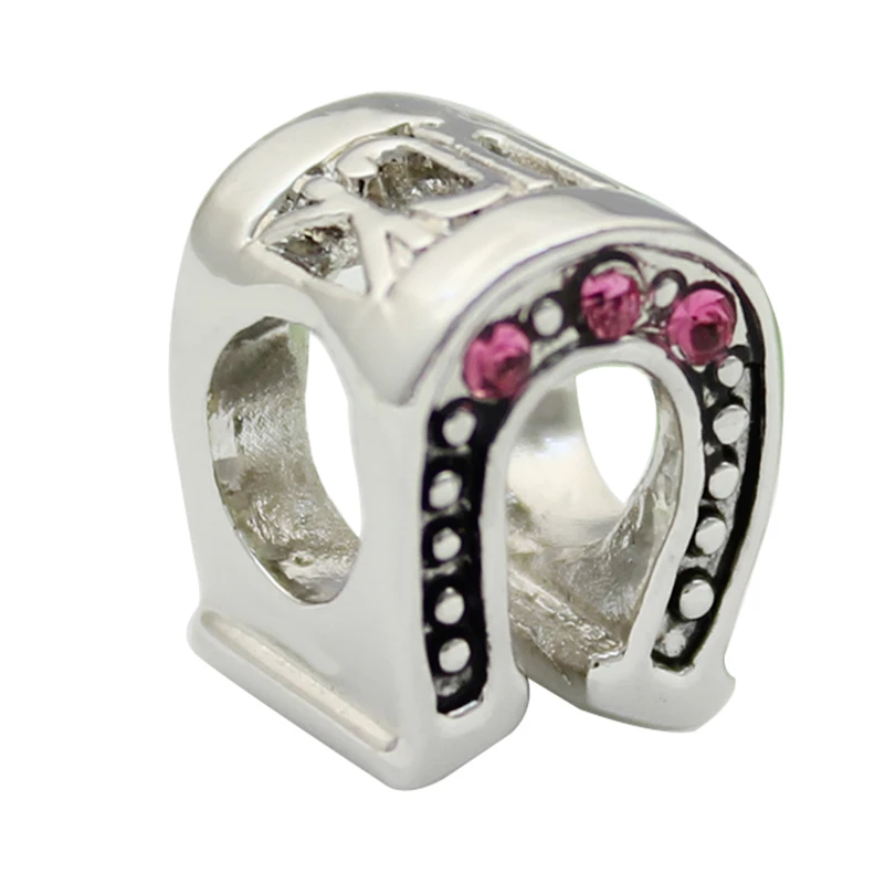 Новые бусины розовый кристалл удача седло очаровательные подходят для Pandora