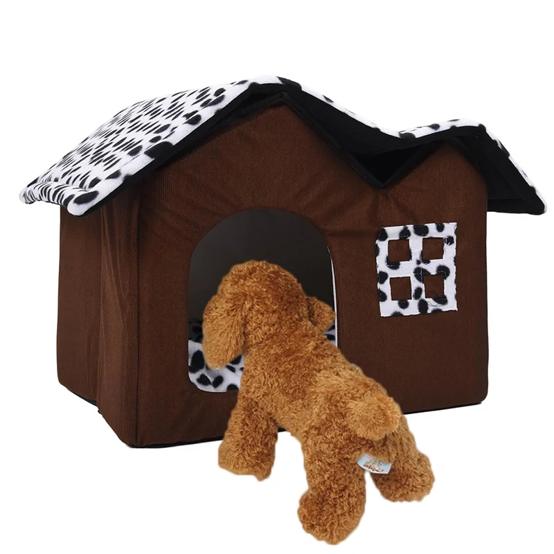 

Pet Velveteen Nest Removable Foldable Puppy Kitten Winter Soft Warm House Small Medium Dogs Cats Cotton Kennel Animal Supplies