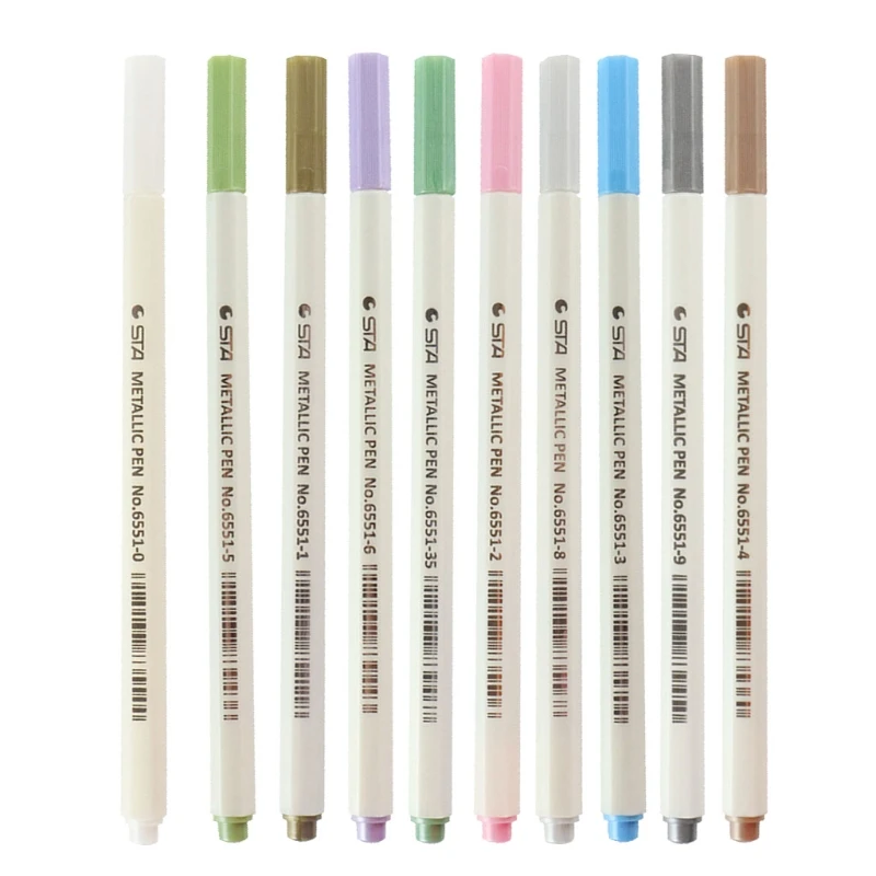 

10 Colors Epoxy Resin Highlights Metallic Permanent Marker Craft Outline Pearlescent Drawing Pen Resin Coaster Paint Pen