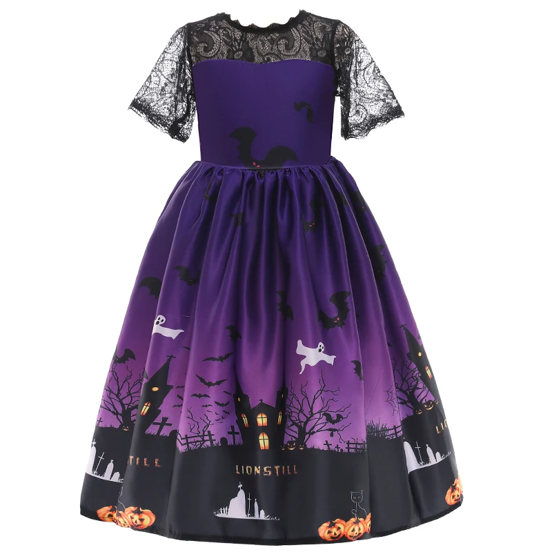 

printing Costume For Halloween Christmas Kids Party Dresses Girls Clothing 3-10 years Fancy Cosplay Girls Princess Dress