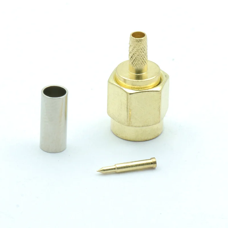 

100pcs/lot SMA Male Plug RF Coaxial Soldering Connector Crimp for RF Coaxial Pigtail Cable RG316 RG178 RG174 Wholesales